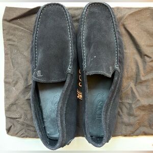 TOD'S Black Suede Slip-On Driving Loafers